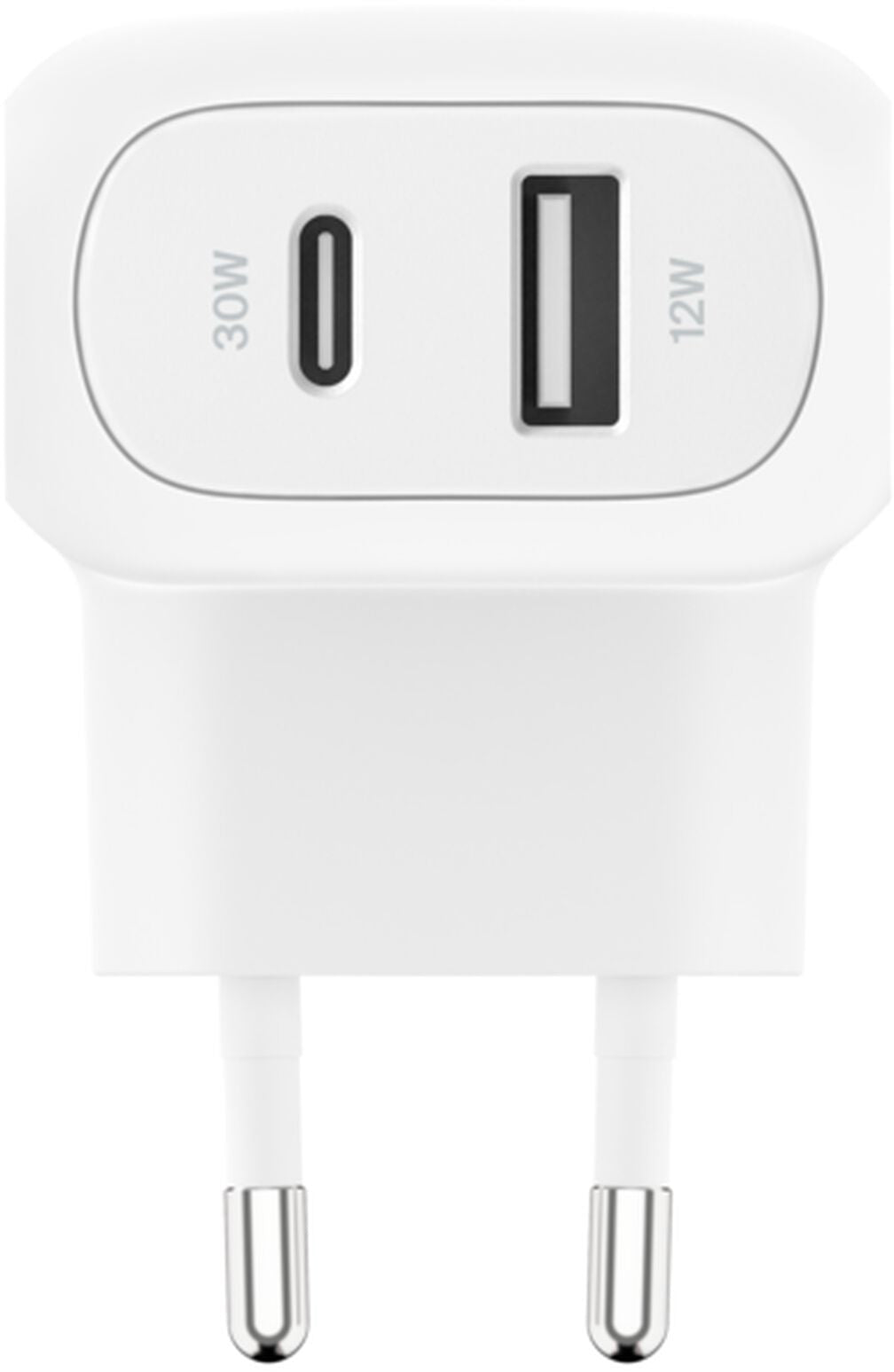 Mrežni punjač Belkin BoostCharge Dual, 42W, 3A, 1 x USB-A - 1 x USB-C, Bijeli WCB009vfWH