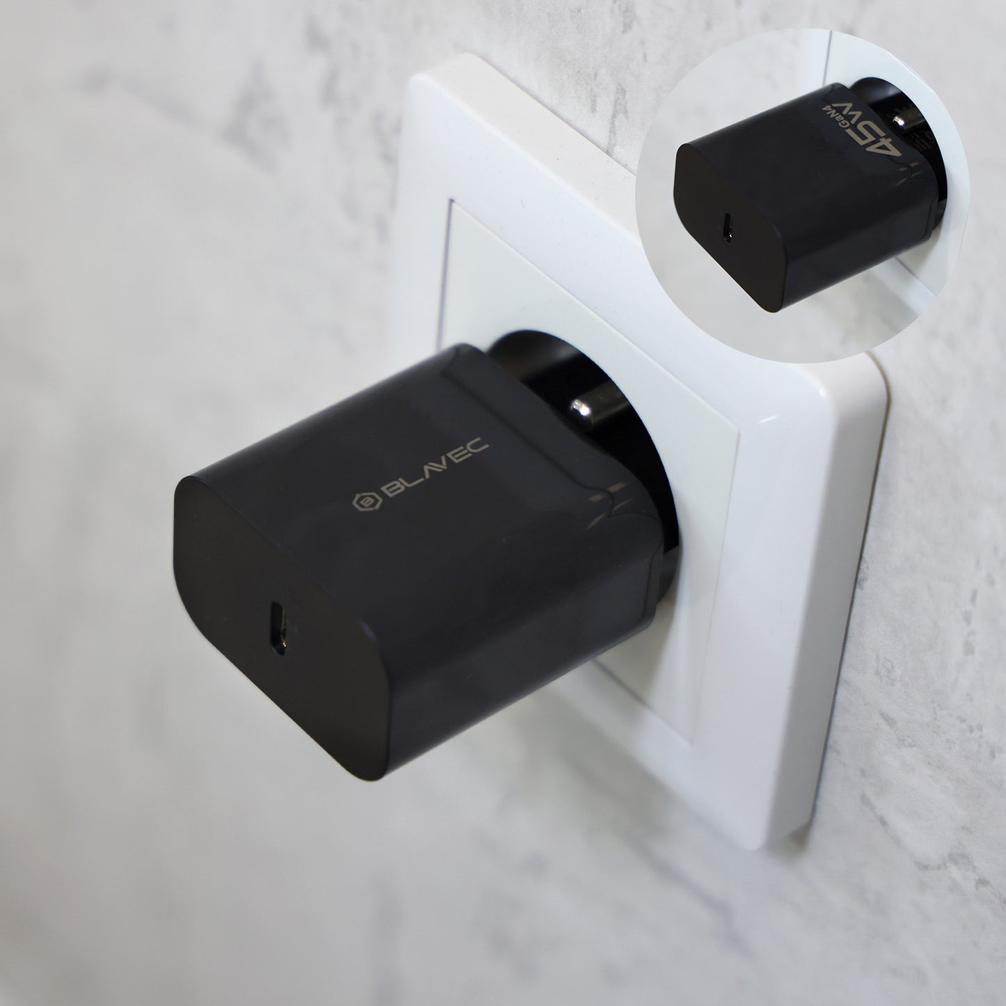 Punjač za mrežu Blavec BC-7, 45W, 3A, 1 x USB-C, Crni