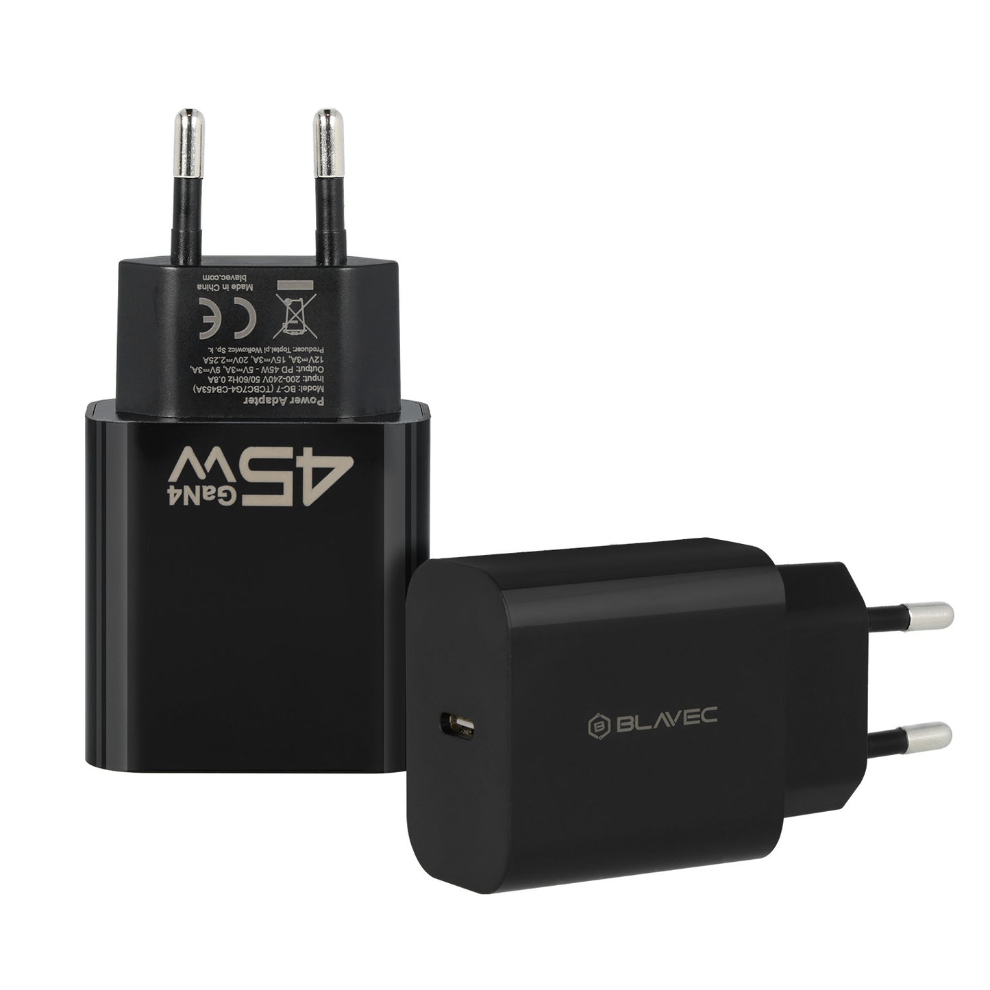 Punjač za mrežu Blavec BC-7, 45W, 3A, 1 x USB-C, Crni