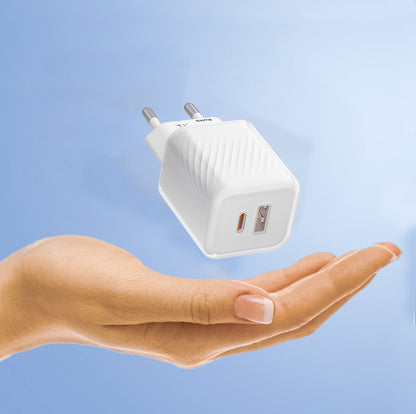 Punjač mreže Blueo, 35W, 3A, 1 x USB-A - 1 x USB-C, Bijeli