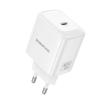 Mrežni punjač Borofone BN33 Fuente, 40W, 1 x USB-C, Bijeli