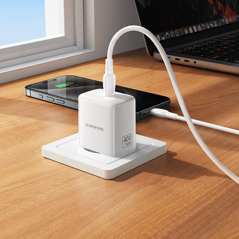 Mrežni punjač Borofone BN33 Fuente, 40W, 1 x USB-C, Bijeli