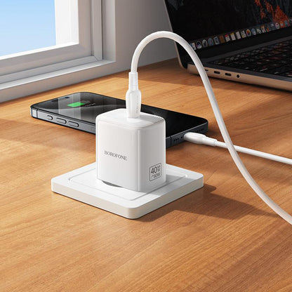 Mrežni punjač Borofone BN33 Fuente, 40W, 1 x USB-C, Bijeli