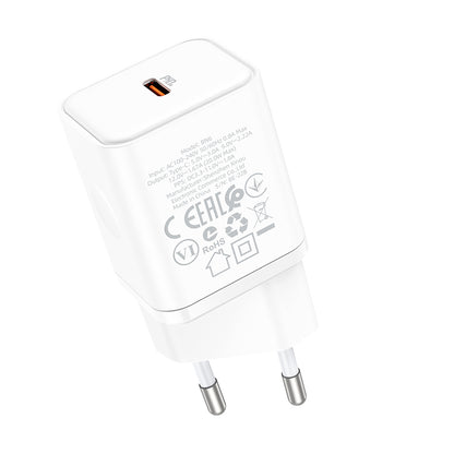 Punjač za mrežu Borofone BN6 Field, 20W, 3A, 1 x USB-C, Bijeli