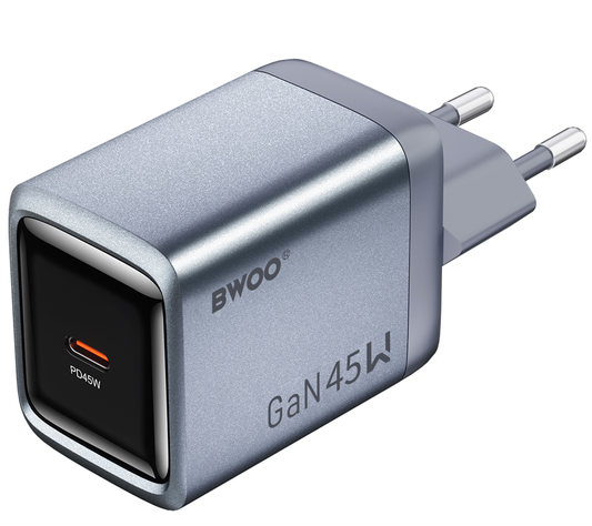 Mrežni punjač BWOO BO-CDA238, 45W, 3A, 1 x USB-C, Siva
