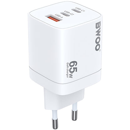 Punjač za mrežu BWOO CDA147, 65W, 4.5A, 1 x USB-A - 2 x USB-C, Bijeli
