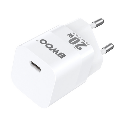 Punjač za mrežu BWOO CDA155, 20W, 3A, 1 x USB-C, Bijela