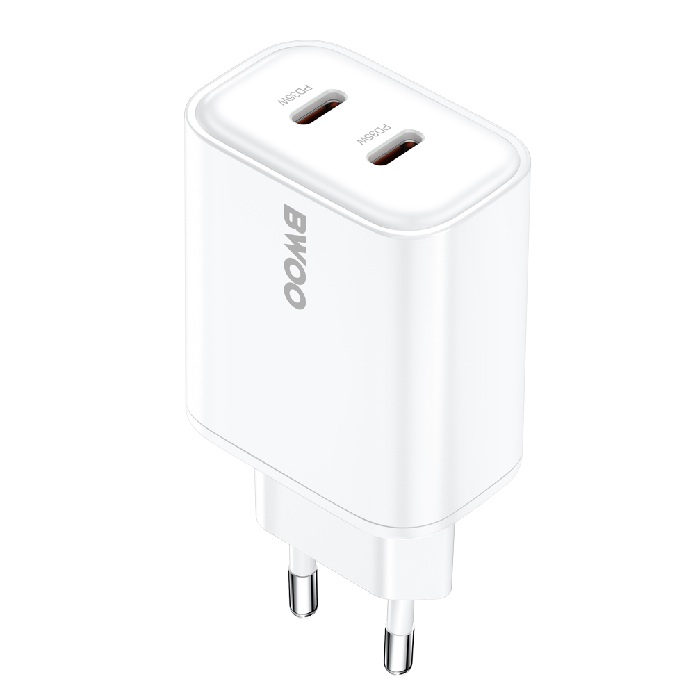 Mrežni punjač BWOO CDA206, 35W, 3A, 2 x USB-C, Bijeli