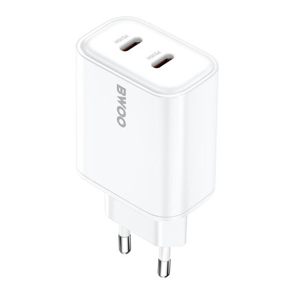 Mrežni punjač BWOO CDA206, 35W, 3A, 2 x USB-C, Bijeli