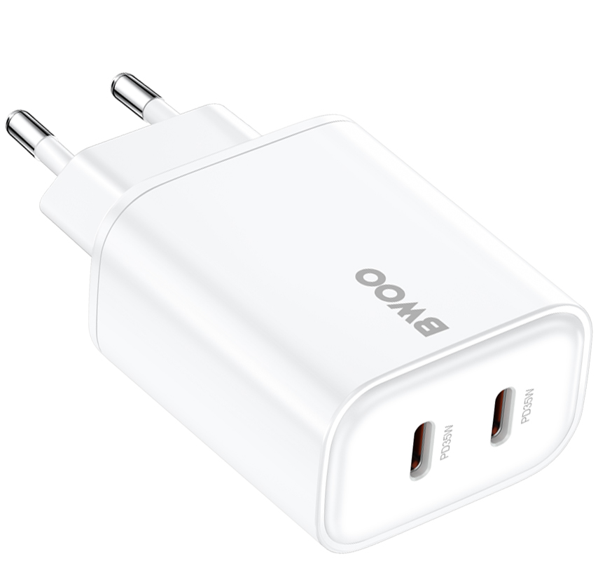 Mrežni punjač BWOO CDA206, 35W, 3A, 2 x USB-C, Bijeli