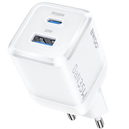 Punjač za mrežu BWOO CDA222, 35W, 3A, 1 x USB-A - 1 x USB-C, Bijeli