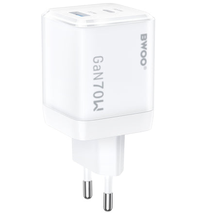 Mrežni punjač BWOO CDA224, 70W, 3.25A, 1 x USB-A - 1 x USB-C, Bijeli