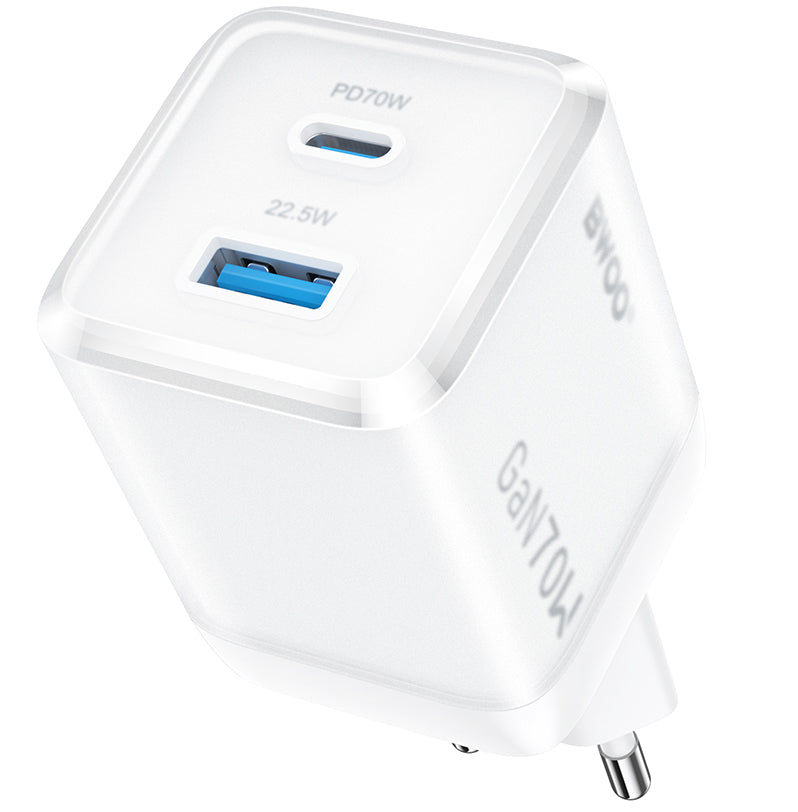 Mrežni punjač BWOO CDA224, 70W, 3.25A, 1 x USB-A - 1 x USB-C, Bijeli
