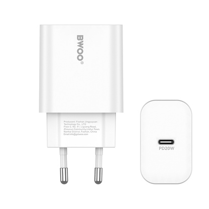 Mrežni punjač BWOO CDA233, 20W, 3A, 1 x USB-C, Bijeli