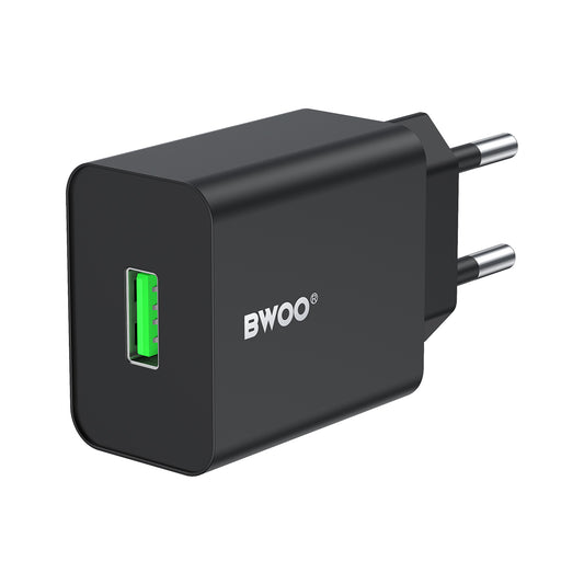 Mrežni punjač BWOO CDA249, 12W, 2.4A, 1 x USB-A, Crni