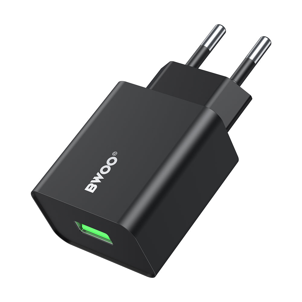 Mrežni punjač BWOO CDA249, 12W, 2.4A, 1 x USB-A, Crni