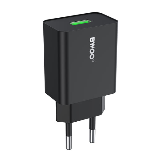 Mrežni punjač BWOO CDA249, 12W, 2.4A, 1 x USB-A, Crni