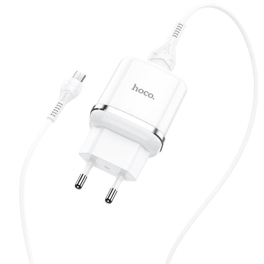 Punjač za mrežu s microUSB kabelom HOCO N3, 18W, 3A, 1 x USB-A, Bijeli