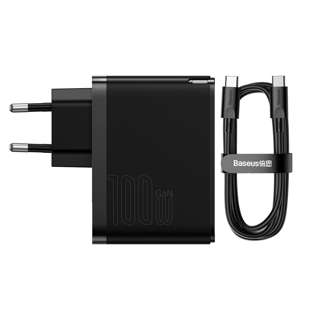 Mrežni punjač s USB-C kabelom Baseus GaN5 Pro, 100W, 3A, 1 x USB-A - 1 x USB-C, Crni CCGP090201