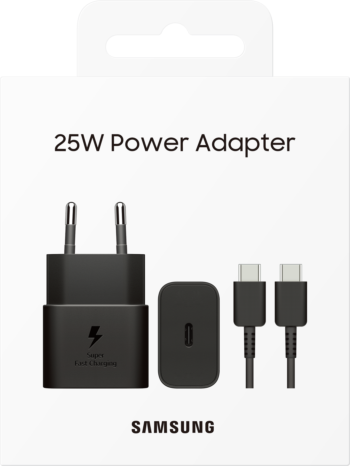 Punjač za mrežu s USB-C kabelom Samsung, 25W, 3A, 1 x USB-C, crni EP-T2510XBEGEU