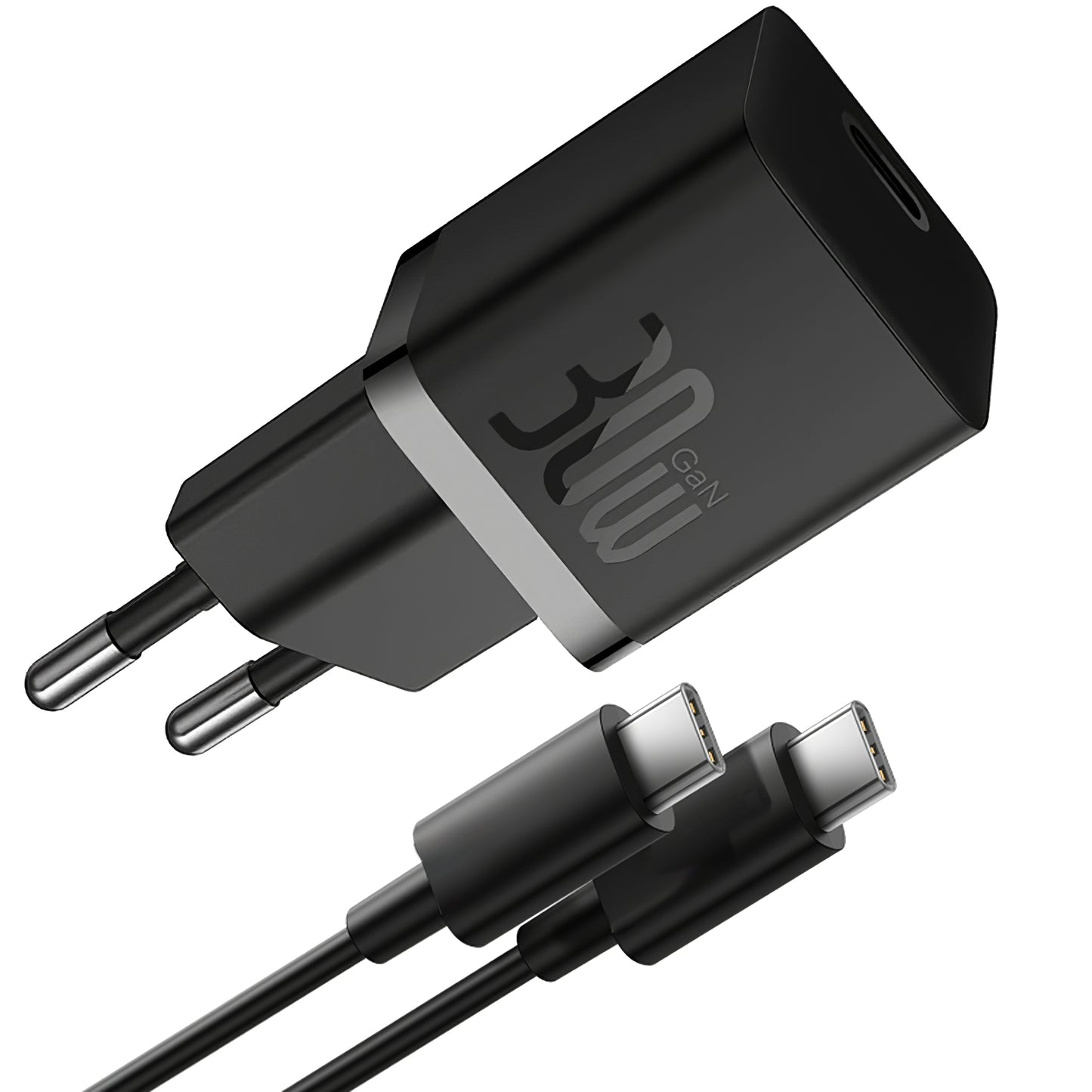 Punjač za mrežu s USB-C kabelom Baseus GaN5S, 30W, 3A, 1 x USB-C, crni P10110902113-00