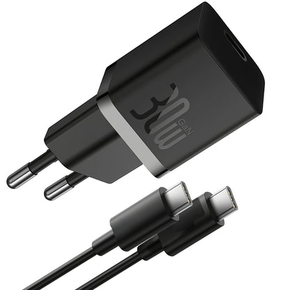 Punjač za mrežu s USB-C kabelom Baseus GaN5S, 30W, 3A, 1 x USB-C, crni P10110902113-00