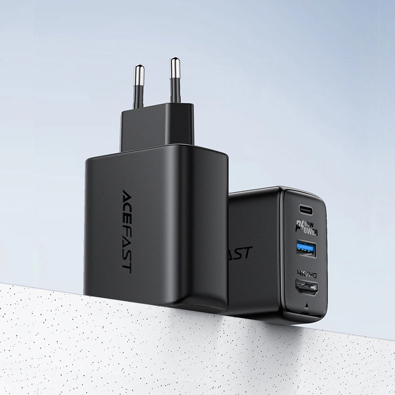 Punjač za mrežu s kabelom Acefast A17 Hub TV, 65W, 3A, 1 x HDMI - 1 x USB-A - 1 x USB-C, crni