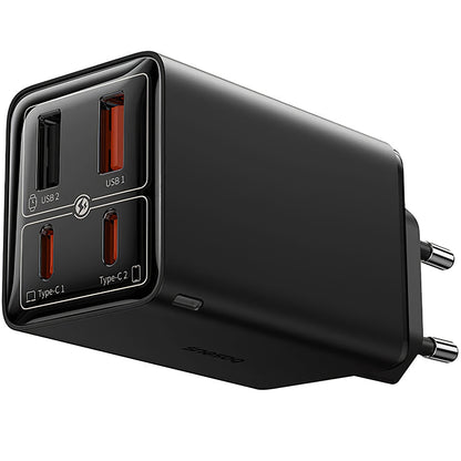 Punjač za mrežu s USB-C kabelom Baseus GaN6 Pro, 100W, 3.25A, 2 x USB-A - 2 x USB-C, crni P10162705112-00