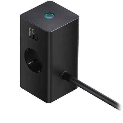 Produžni kabel Baseus GaN3 Pro PowerStrip, 65W, 3.25A, 1 x USB-A - 1 x USB-C - 2 x Schuko, Crni PSLR000301