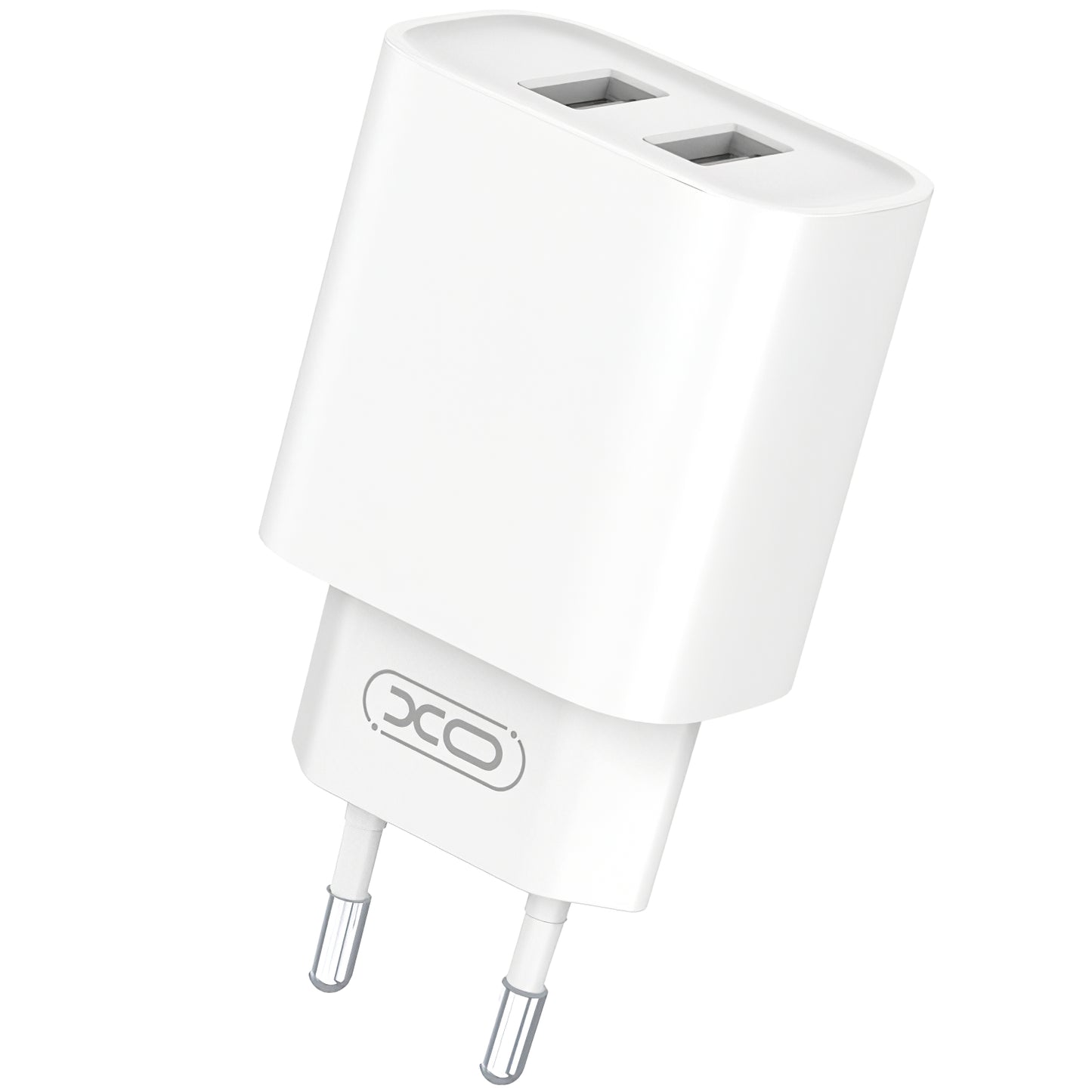 Punjač za mrežu s mikroUSB kabelom XO Design CE02C, 10.5W, 2.1A, 2 x USB-A, Bijeli