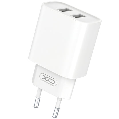 Punjač za mrežu s mikroUSB kabelom XO Design CE02C, 10.5W, 2.1A, 2 x USB-A, Bijeli