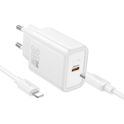 Mrežni punjač s Lightning kabelom HOCO N62, 30W, 3A, 1 x USB-C, Bijeli
