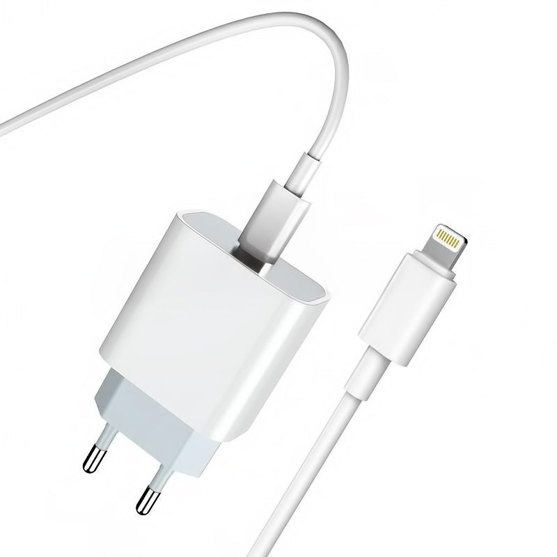 Punjač mreže s Lightning kabelom Prestico F8S, 20W, 3A, 1 x USB-C, Bijeli