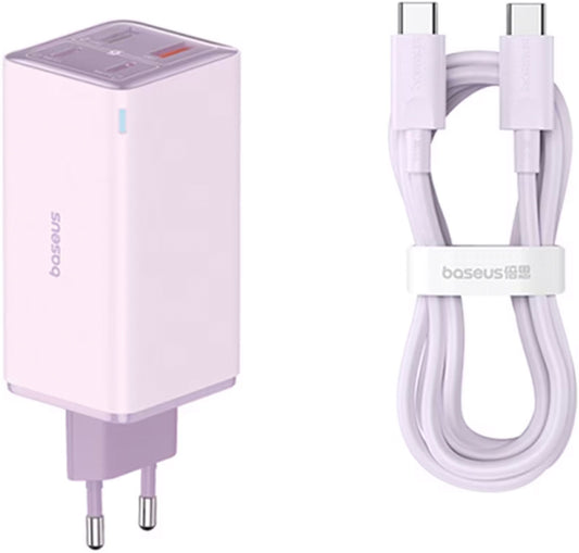 Punjač za mrežu s USB-C kabelom Baseus GaN6 Pro, 100W, 3.25A, 2 x USB-A - 2 x USB-C, Ljubičasti P10162705532-00