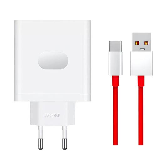 Punjač mreže s USB-C kabelom OnePlus VCBA0BEH, 100W, 9.1A, 1 x USB-A, Bijeli 5461100521
