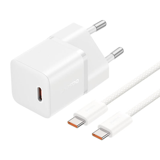 Punjač mreže s USB-C kabelom Baseus GaN5, 20W, 3A, 1 x USB-C, Bijeli P10110900213-01