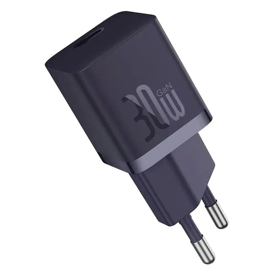 Mrežni punjač s USB-C kabelom Baseus GaN Mini 1C, 30W, 3A, 1 x USB-C, Ljubičasti P10110902523-00