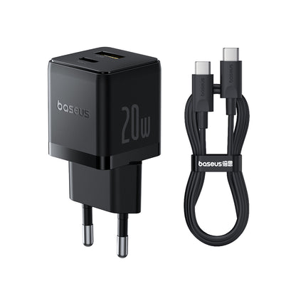 Mrežni punjač s USB-C kabelom Baseus Palm, 20W, 3A, 1 x USB-A - 1 x USB-C, Crni P10111608113-01