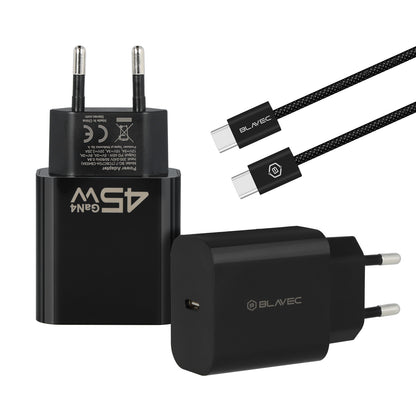 Punjač za mrežu s USB-C kabelom Blavec BC-7, 45W, 3A, 1 x USB-C, Crni