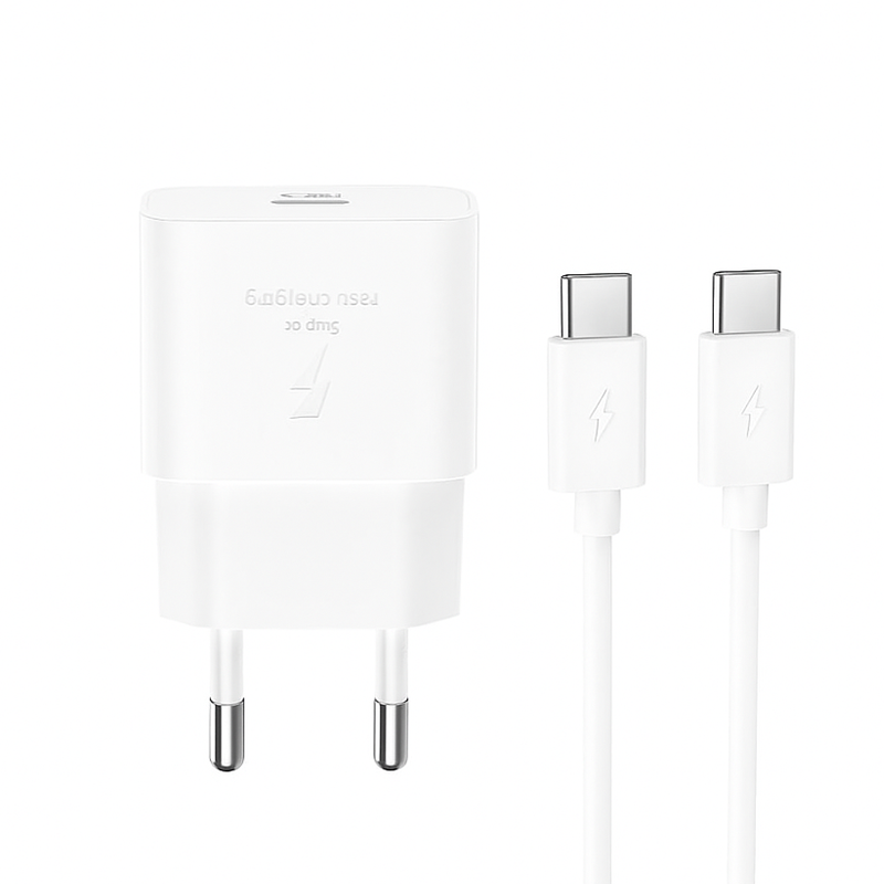 Punjač za mrežu s USB-C kabelom XO Design L167, 25W, 3A, 1 x USB-C, Bijeli
