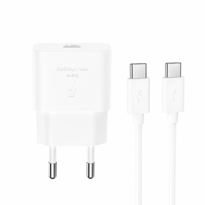 Punjač za mrežu s USB-C kabelom XO Design L167, 25W, 3A, 1 x USB-C, Bijeli