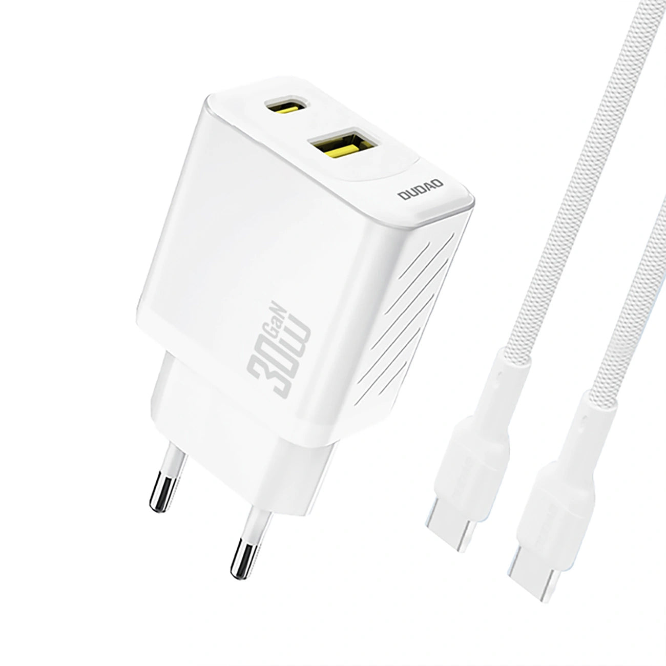 Mrežni punjač s USB-C kabelom Dudao A27TCEU, 30W, 1 x USB-A - 1 x USB-C, Bijeli