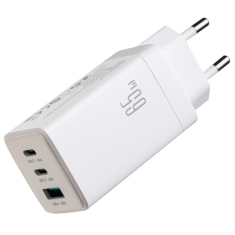 Mrežni punjač s USB-C kabelom Joyroom JR-TG10, 65W, 3.25A, 1 x USB-A - 2 x USB-C, Bijeli