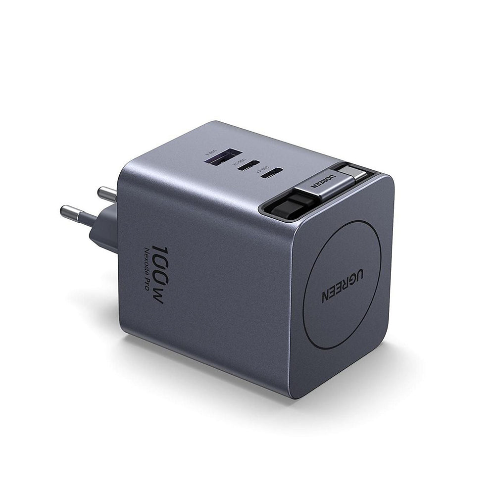 Mrežni punjač s USB-C kabelom UGREEN X616 (65828), 100W, 5A, 1 x USB-A - 3 x USB-C, Siva