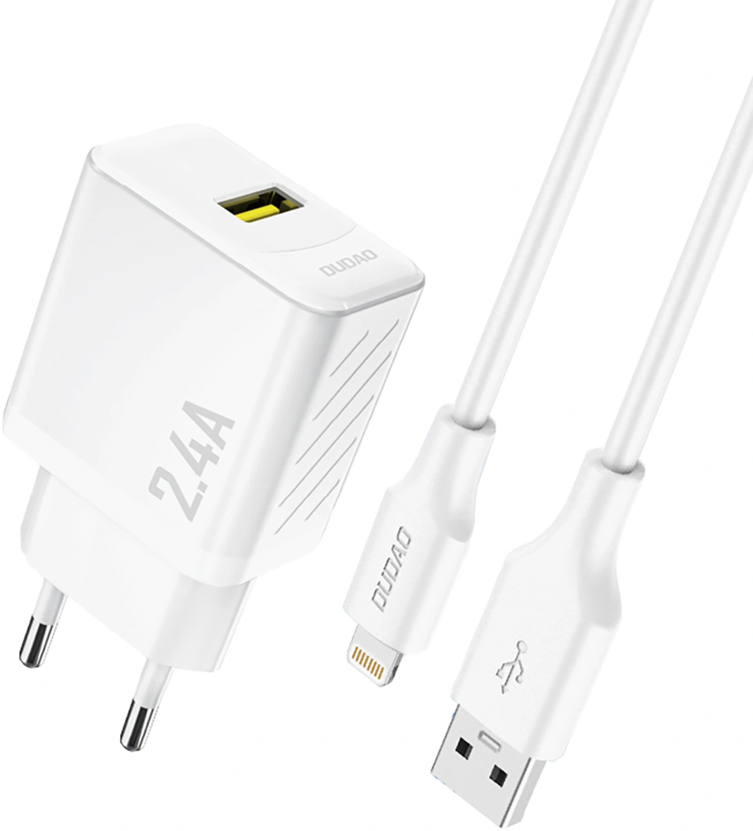 Punjač za mrežu s Lightning kabelom Dudao A23LEU, 30W, 2.4A, 1 x USB-A, Bijela