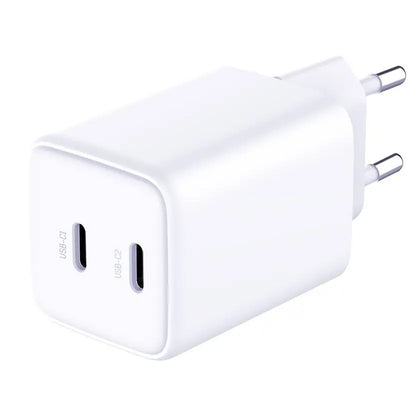 Mrežni punjač s USB-C kabelom 3MK HyperCharger, 45W, 3A, 2 x USB-C, bijeli