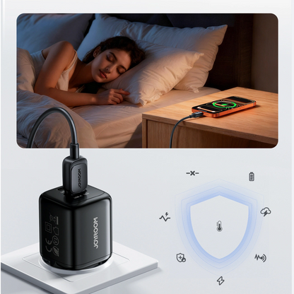 Punjač za mrežu s USB-C kabelom Joyroom JR-TG7, 33W, 3A, 1 x USB-A - 1 x USB-C, Crna