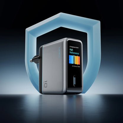 Mrežni punjač s USB-C kabelom Cuktech AD1204U Display, 120W, 6A, 1 x USB-A - 2 x USB-C, Srebrni