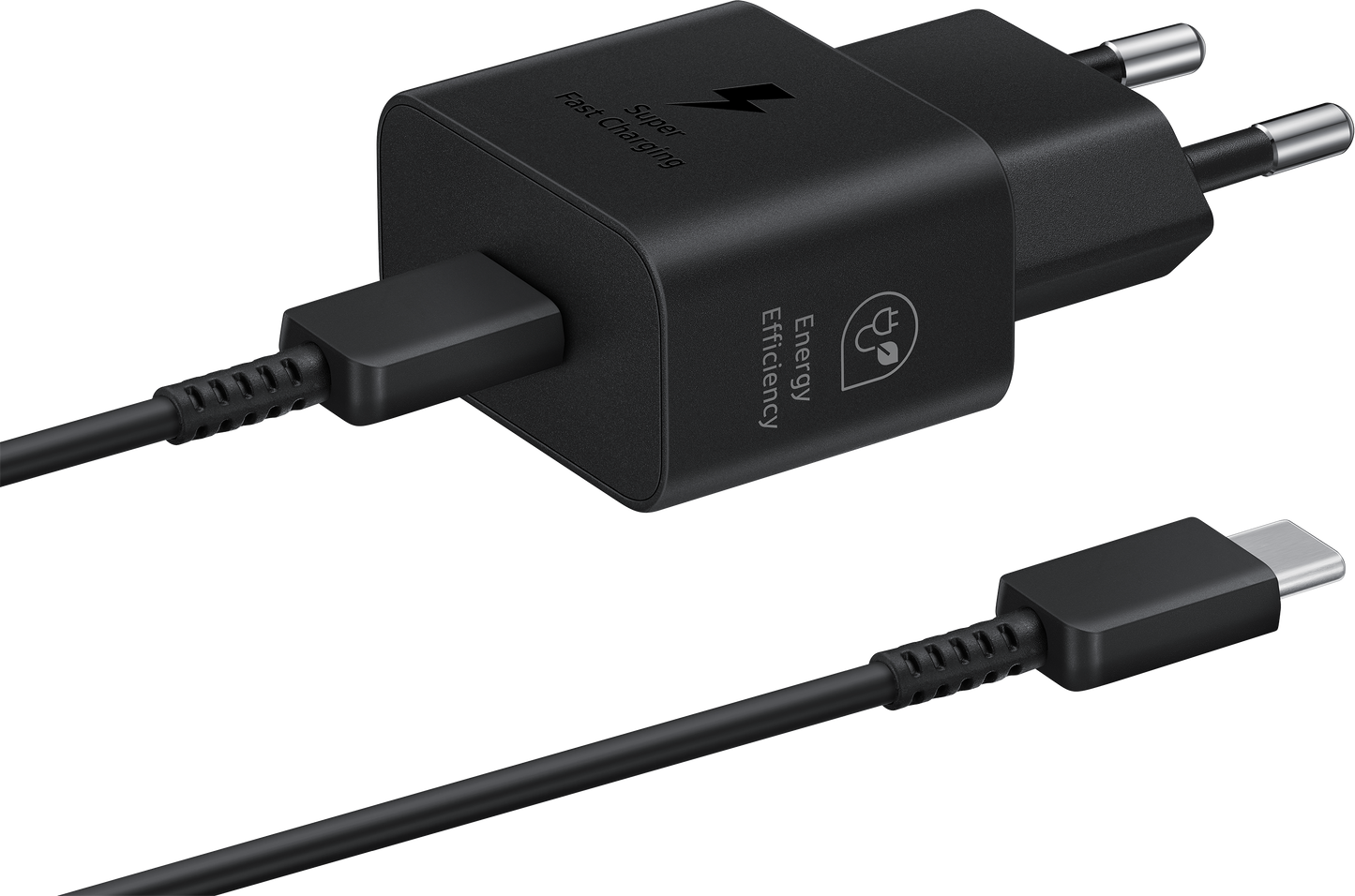Punjač za mrežu s USB-C kabelom Samsung, 25W, 3A, 1 x USB-C, crni EP-T2510XBEGEU