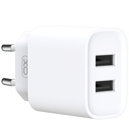 Punjač za mrežu s mikroUSB kabelom XO Design CE02C, 10.5W, 2.1A, 2 x USB-A, Bijeli